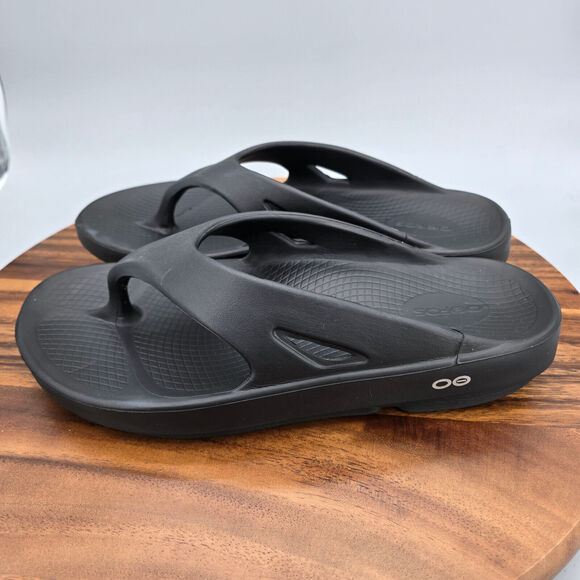 Oofos Ooriginal Sandals Men\'s 9 Black Slip On Comfort Sport Recovery Thong Shoes main image 2